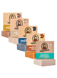 Dr. Squatch Dr Squatch All Natural Bar Soap for Men 5 Bar Variety Pack  NEW Coconut Castaway Wood Barrel Bourbon Fresh Falls Birchwood Breeze Gold Moss 