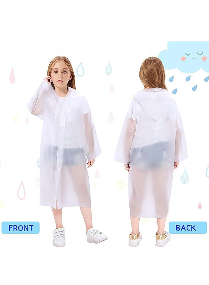 Flushrenic 2 Pack Kids Rain Poncho,Reusable Waterproof Rain Cape with Hood and Sleeves, Breathable Waterproof Raincoat,for School Outdoor Hiking Cycling Camping Travel - Image 5