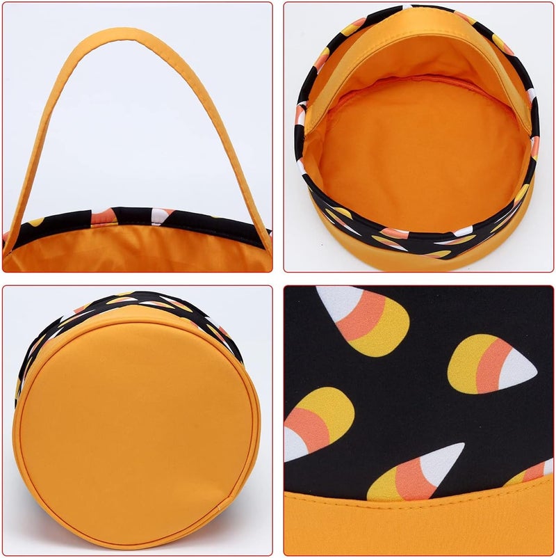 XinblueCo Halloween Candy Buckets Candy Baskets Halloween Trick or Treat Bags Polka Dot Halloween Party Favor Bags - Image 2