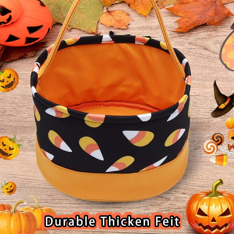 XinblueCo Halloween Candy Buckets Candy Baskets Halloween Trick or Treat Bags Polka Dot Halloween Party Favor Bags - Image 3