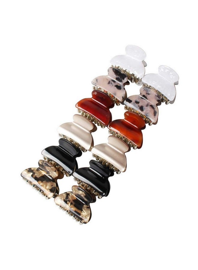 Cuizhiyu 1.57 Inch Floral Printed Small Acrylic Hair Claw Clips For Girls And Women,Plastic No Slip Grip Jaw Hair Clip Hair Jaw Clamp ,Pack Of 12 (Color C) - Image 2