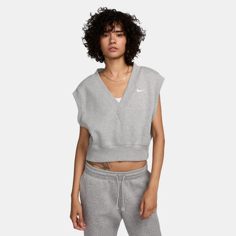 Nike Grey Women's Sportswear Phoenix Crop Top for Women | Best Price UAE