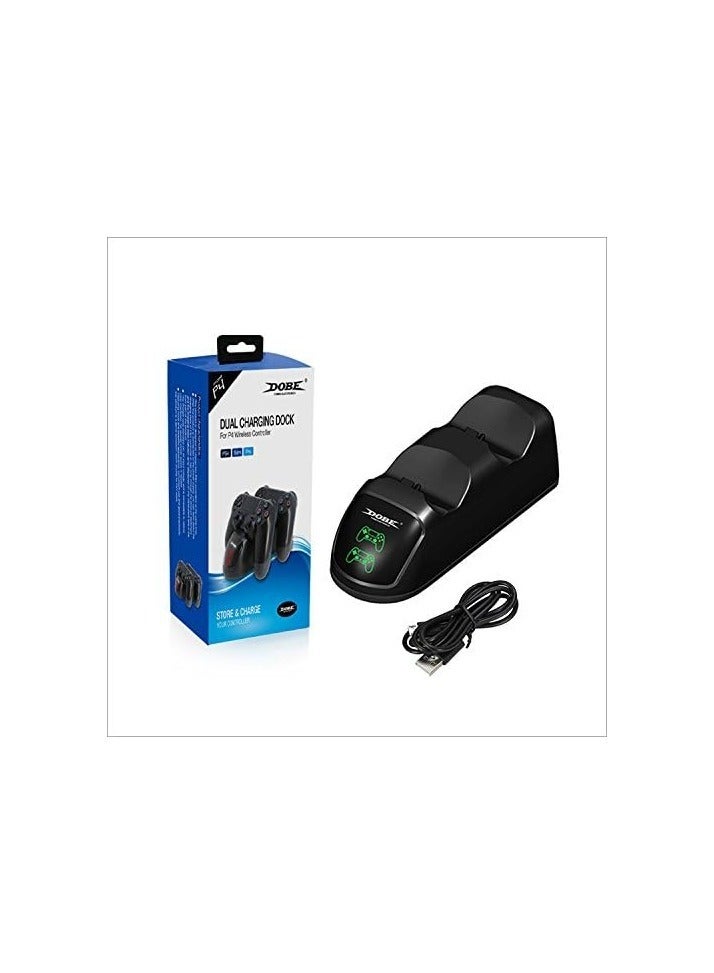 شحن مزدوجة مع كابل USB لذراع التحكم اللاسلكي لجهاز بلايستيشن 4