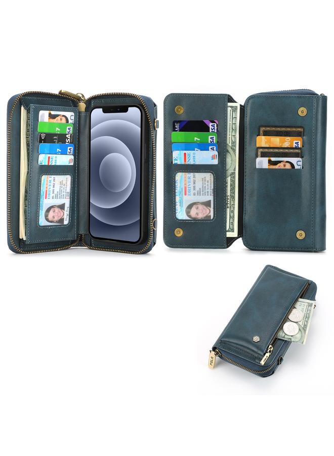 Zaboon Case For iPhone 13 Crossbody Multi-functional Zipper Wallet Leather Phone Case - Image 2