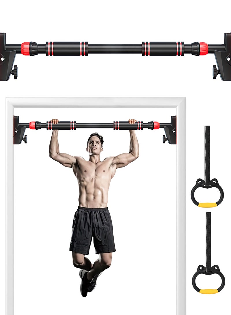 بيت الشاي قضيب السحب الداخلي (74-95)، قضيب سحب داخلي (74-95)، قضيب سحب منزلي وصالة ألعاب رياضية بدون براغي مع عرض قابل للتعديل، قضيب تدريب الجزء العلوي من الجسم المثبت على الحائط، معدات تدريب القوة لتمارين اللياقة البدنية - Image 1