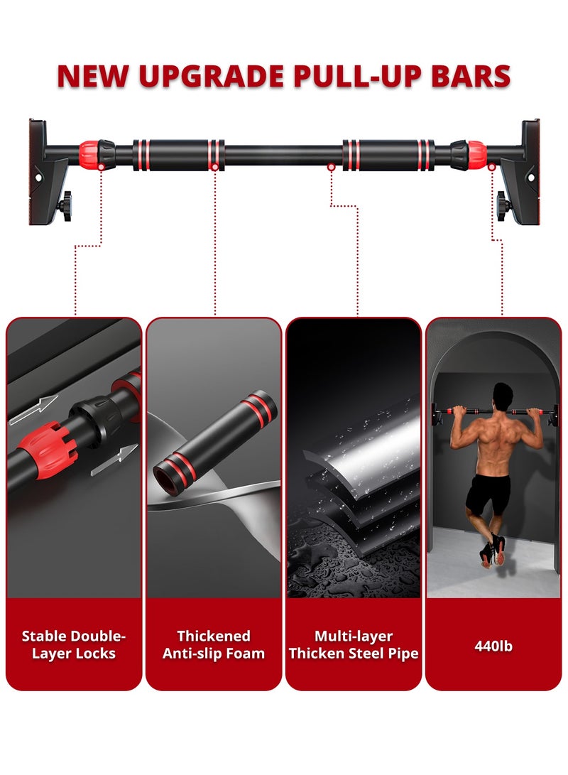 بيت الشاي قضيب السحب الداخلي (74-95)، قضيب سحب داخلي (74-95)، قضيب سحب منزلي وصالة ألعاب رياضية بدون براغي مع عرض قابل للتعديل، قضيب تدريب الجزء العلوي من الجسم المثبت على الحائط، معدات تدريب القوة لتمارين اللياقة البدنية - Image 2