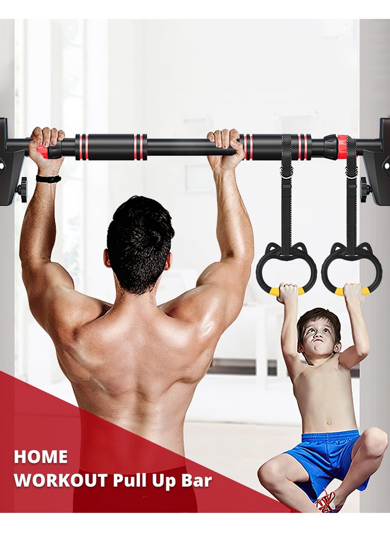 بيت الشاي قضيب السحب الداخلي (74-95)، قضيب سحب داخلي (74-95)، قضيب سحب منزلي وصالة ألعاب رياضية بدون براغي مع عرض قابل للتعديل، قضيب تدريب الجزء العلوي من الجسم المثبت على الحائط، معدات تدريب القوة لتمارين اللياقة البدنية - Image 3