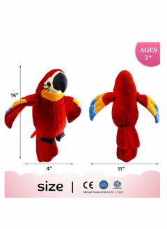 KASTWAVE Plush Toy, Speaking Parrot Record Repeats Electronic Bird Talking Pet Stuffed Animal Waving Wings Plush Toy Interactive Animated Kids Gift, 23cm  - Image 4