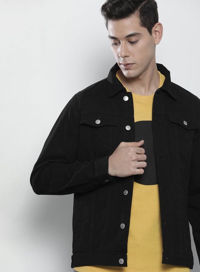 The Indian Garage Co Men Slim Fit Solid Round Neck Long Sleeves Jacket - Image 1