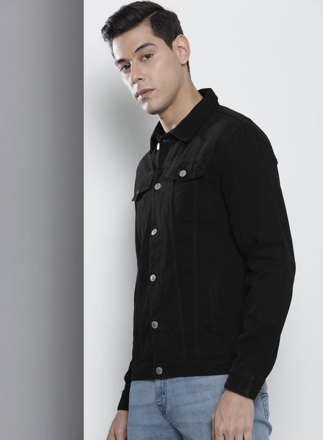 The Indian Garage Co Men Slim Fit Solid Round Neck Long Sleeves Jacket - Image 3