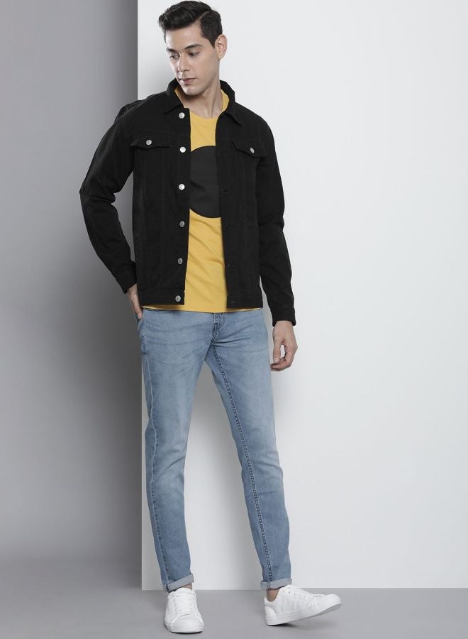 The Indian Garage Co Men Slim Fit Solid Round Neck Long Sleeves Jacket - Image 4