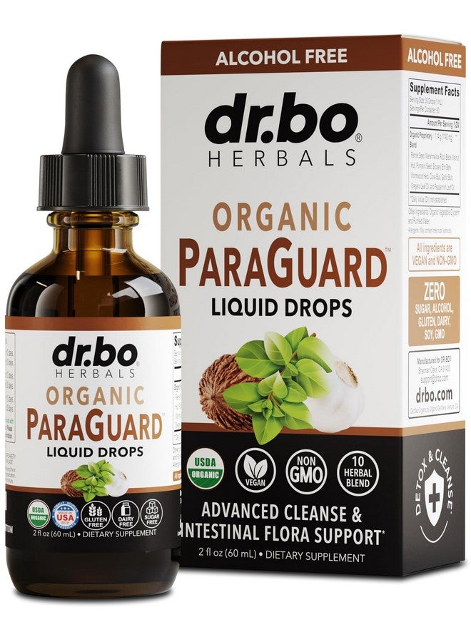 dr.bo ParaGuard Cleanse Liquid Organic Detox - Organic Intestinal Guard Formula Supplement for Humans with Black Walnut Wormwood Clove & Oregano Tincture - Natural Herbal Intestine Body Gut Cleanser 2 oz - Image 1