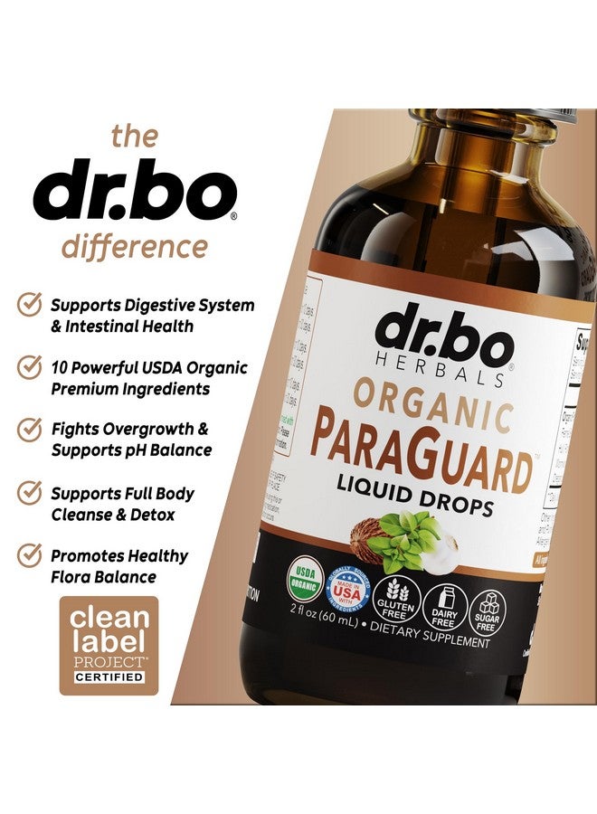 dr.bo ParaGuard Cleanse Liquid Organic Detox - Organic Intestinal Guard Formula Supplement for Humans with Black Walnut Wormwood Clove & Oregano Tincture - Natural Herbal Intestine Body Gut Cleanser 2 oz - Image 4