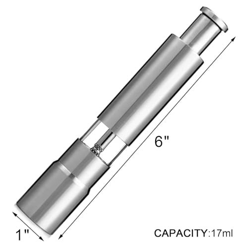 Jung Ford [2 Pieces] Premium Stainless Steel Salt Grinder and Pepper Mill Set for Pepper Sea Salt Himalayan Salt and Spices with Thumb Button for One Hand Operation - Image 4