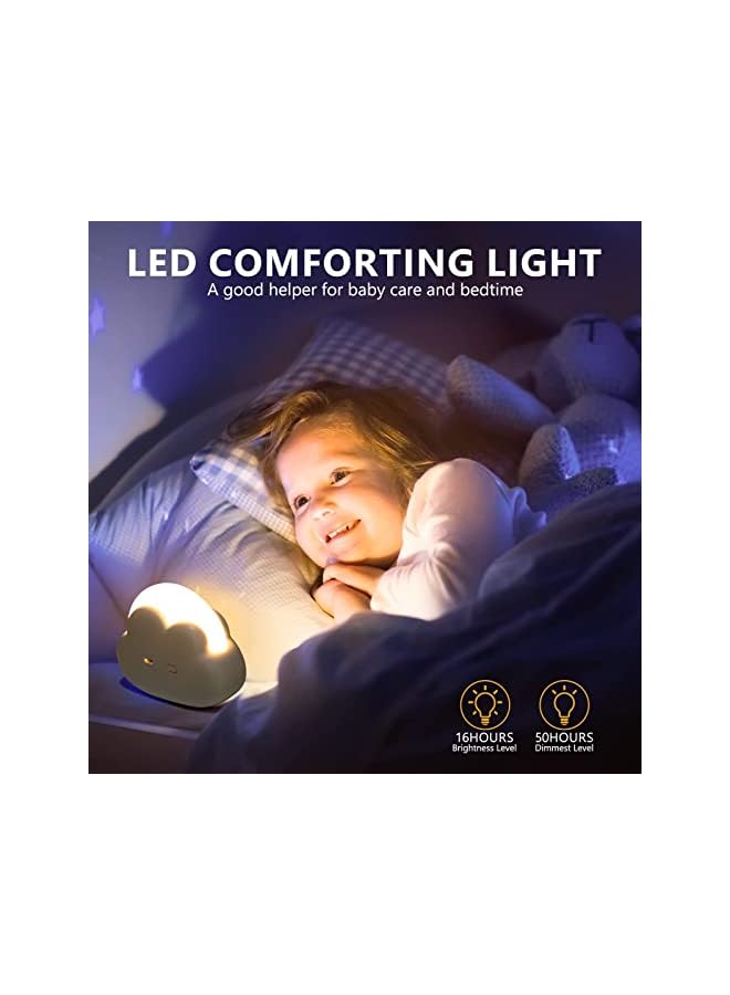 The Bros Cloud Kids Night Light, Cute Nursery Light for Baby, Bedroom Night Light with 2-color Dimmable, USB Rechargeable, Portable, LED with Silicone Detachable Lanyard, Camping Lamp (Pink) - Image 4