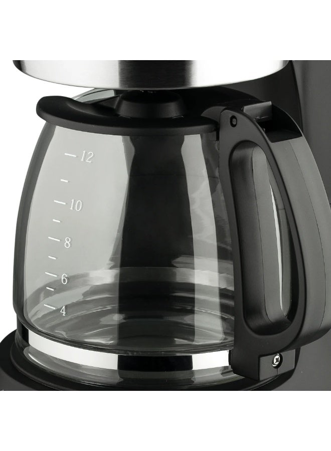 آر إيه أف ماكينة تحضير القهوة RAF بقوة 1000 واط - ماكينة تحضير قهوة بالتنقيط كهربائية سعة 1.5 لتر مع إبريق زجاجي ومؤقت قابل للبرمجة - Image 4