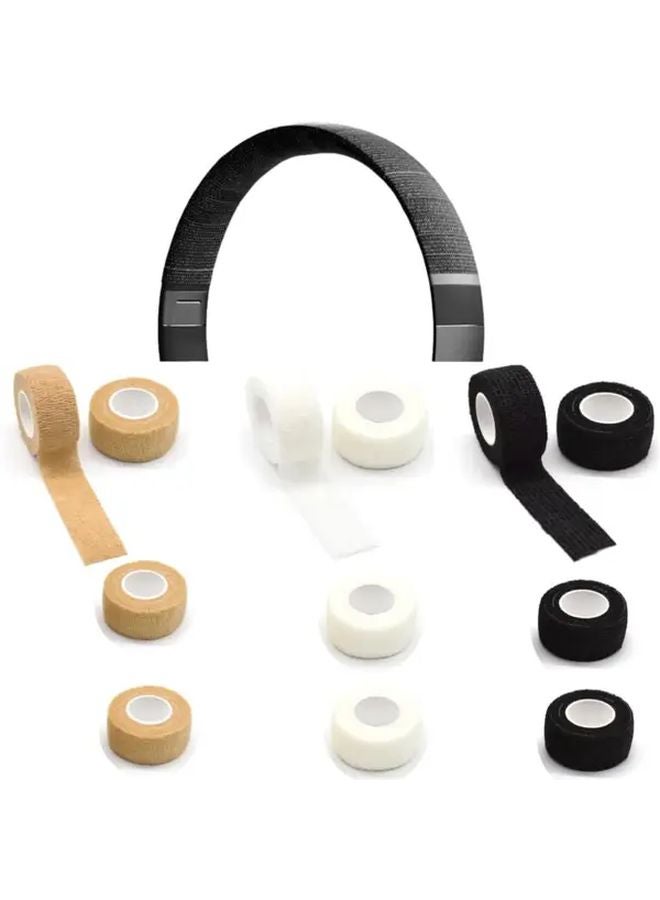 3pcs Black Earphone Protective Covers with Sponge Headband Anti Slip Sweat Absorbent - Image 2