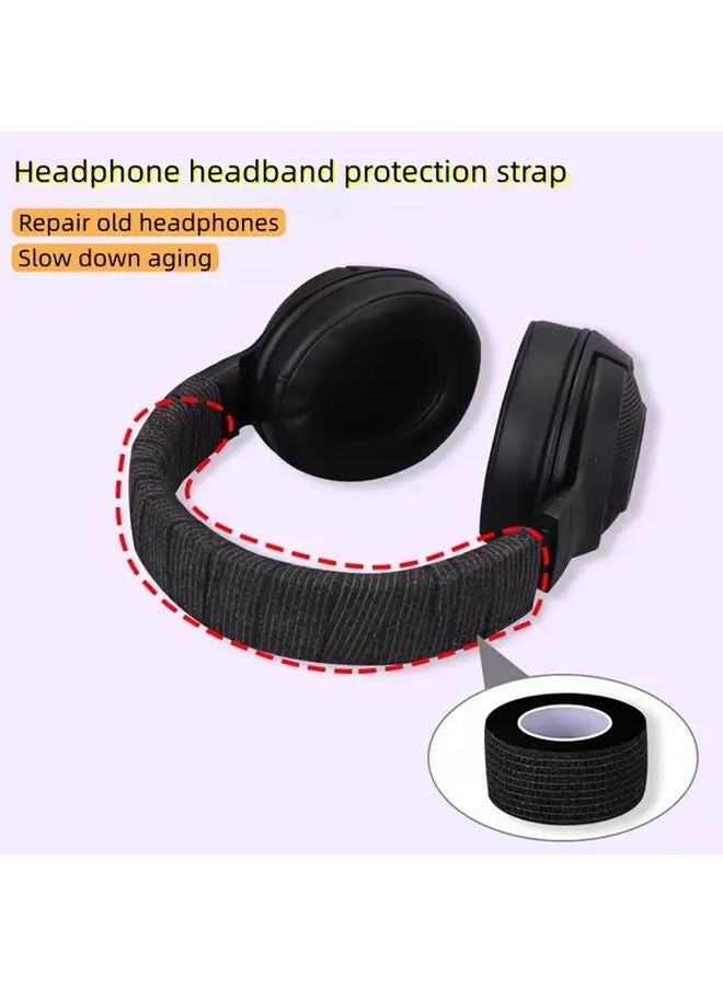 3pcs Black Earphone Protective Covers with Sponge Headband Anti Slip Sweat Absorbent - Image 4