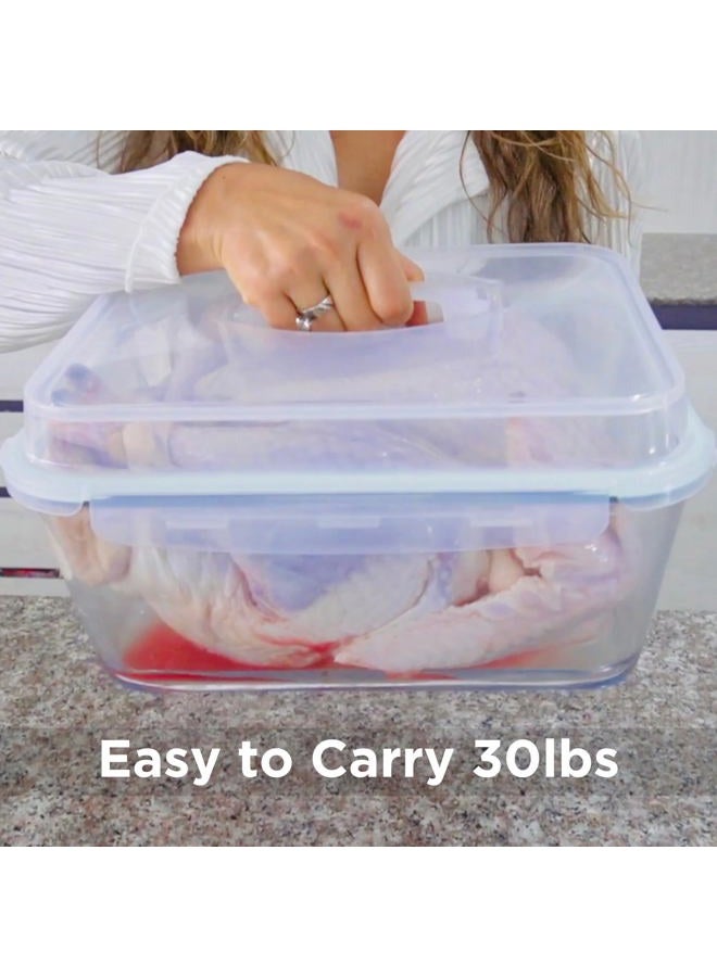 Razab 28 Cup/ 220 oz LARGE Glass Food Storage Container with Locking Lid. Ideal for Storing food, Vegetables or Fruits. Baking Casserole, Lasagna, Baking, Roasting chicken & lot of other tasty Food BPA Free - Image 2