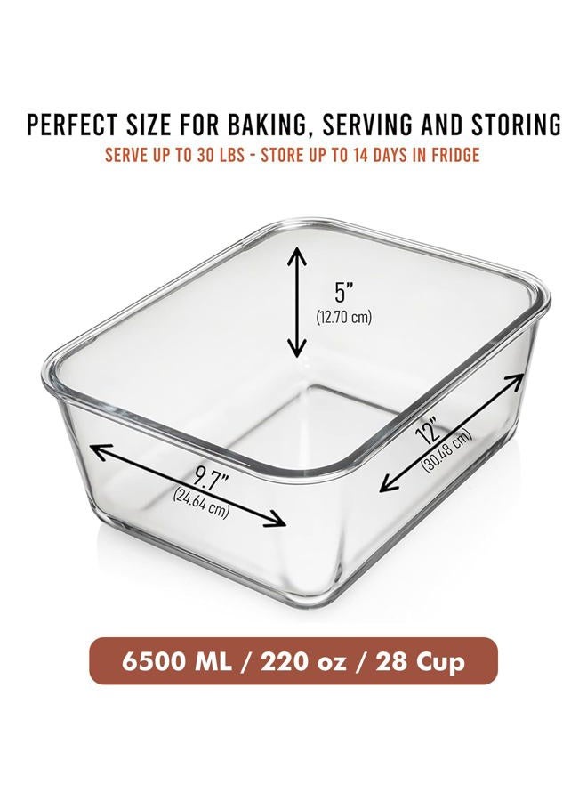 Razab 28 Cup/ 220 oz LARGE Glass Food Storage Container with Locking Lid. Ideal for Storing food, Vegetables or Fruits. Baking Casserole, Lasagna, Baking, Roasting chicken & lot of other tasty Food BPA Free - Image 3