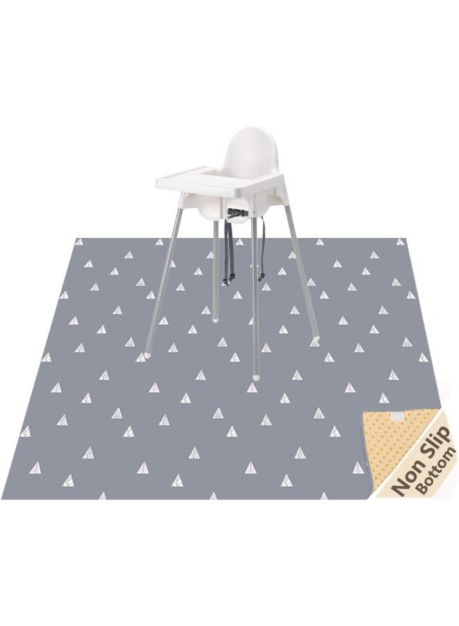 WOMUMON (Triangle) - Highchair Floor Mat, Baby Splat Mat for Under High Chair/Arts/Crafts, Waterproof Spill Mat Non-Slip Splash Mat, Washable Mess Mat and Table Cloth - Image 1