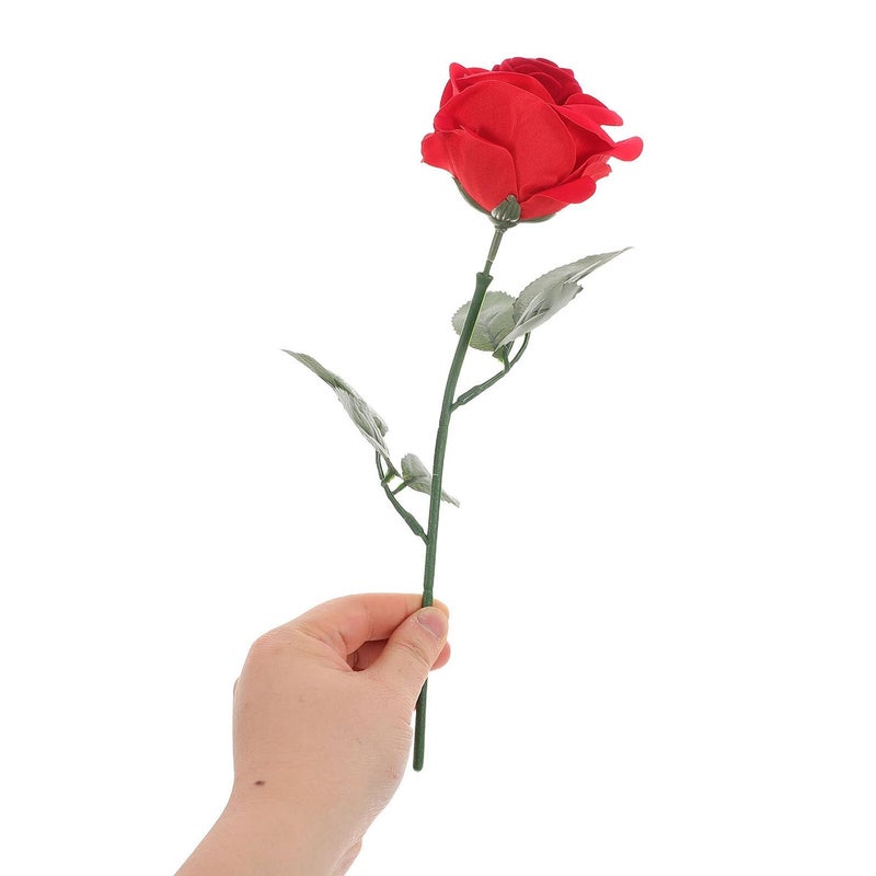 Plush Red Rose Ring Holder Jewelry Box Earring Organizer Gift - Image 5