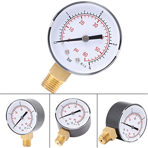 Nurnesy Reliable Mechanical Water Pressure Gauge with Dual Scale and 3/4 Adaptor.Mechanical Pressure Gauge for Gas and Water, 0-4 Bar, 0-60 Psi, NPT, Nurnesyeqy354d0g8 - Image 3