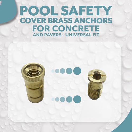 Poolzilla Pool Safety Cover Brass Anchors for Concrete and Pavers - 5 Pack - Universal Fit - Image 5