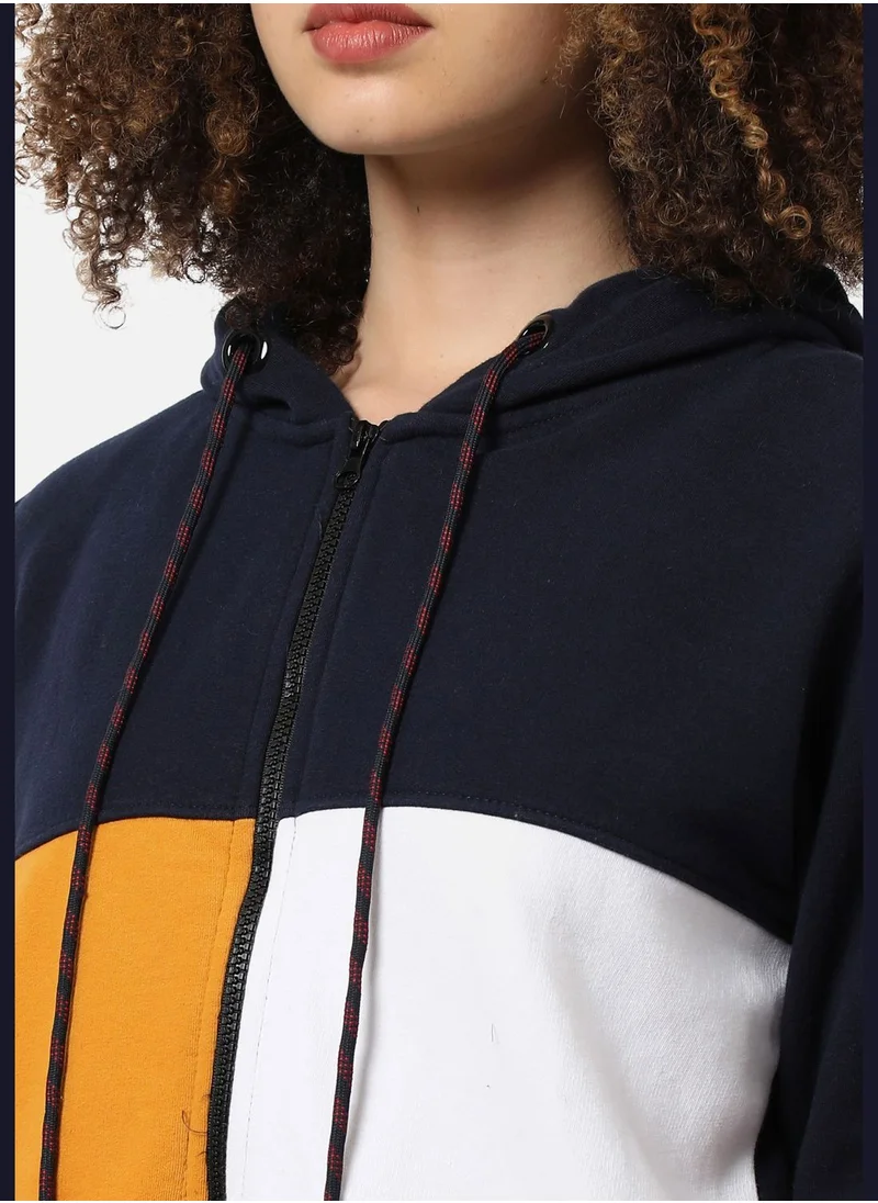 Campus Sutra Color block Sweatshirt