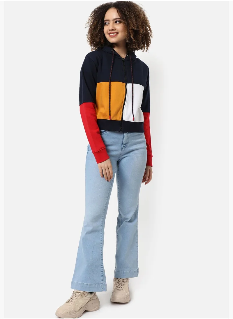 Campus Sutra Color block Sweatshirt