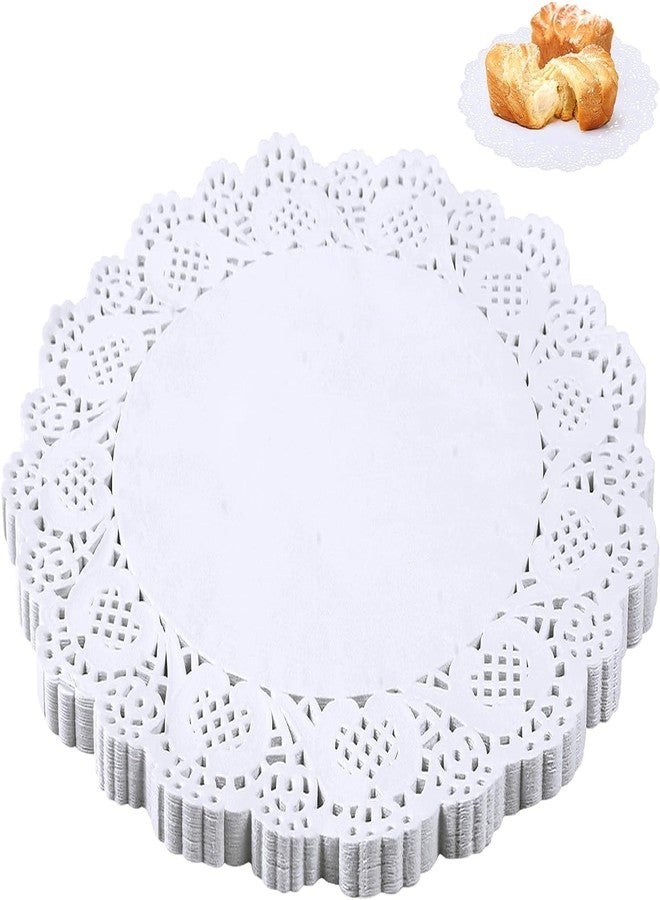 APSAMBR®-100pcs White Lace Paper Doilies - 4.5" Round Handmade Table Decor for Weddings, Cakes, Parties | Intricate Floral Pattern | Disposable Vintage Doilies for Crafts, Table Settings & Events - Image 1