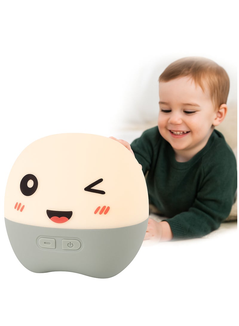 Cute Night Light for Kids USB Rechargeable with 9 Stickers for Children Nursery Baby Gift Cute Light Touch Multi Color Changing Night Lamp for Newborn Room Decor