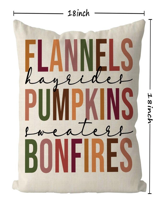 GAGEC Fall Pillow Covers 18x18 Inch Flannels Pumpkins Bonfires Autumn Harvest Holiday Pillows Case Linen Farmhouse Sofa Bedroom Throw Cushion Cover Decoration - Image 5