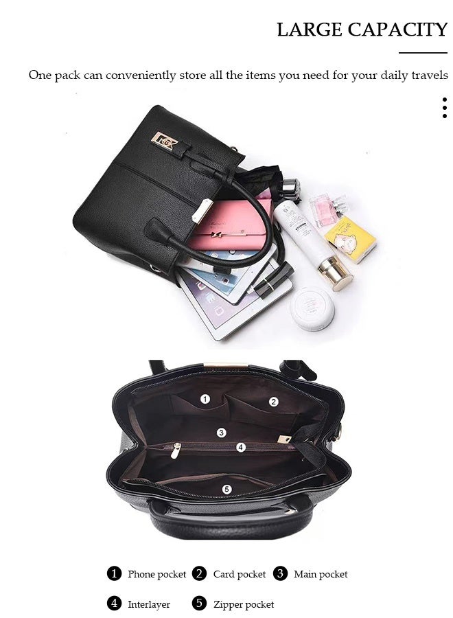 DUNISO Elegant Women's Handbag with Removable Shoulder Strap Large Capacity Tote Shoulder Bag Fashion Ladies Satchel Bag for Office Travel Daily Bag - Image 3