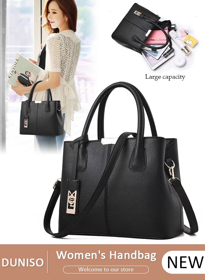 DUNISO Elegant Women's Handbag with Removable Shoulder Strap Large Capacity Tote Shoulder Bag Fashion Ladies Satchel Bag for Office Travel Daily Bag - Image 1