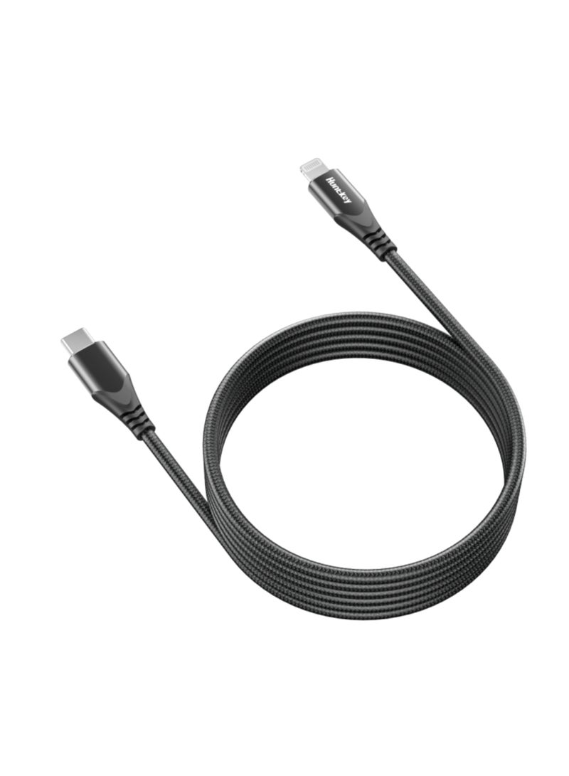 Huntkey L03 - USB C to lightning, MFI approved Cotton Braided Aluminum Shell Fast Charging Cable iPhone 14 13 12 11 Pro, iPad, iPod Current: 3A, 1.5M - Image 2