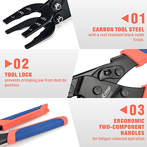 IWISS iCrimp Push-Fit Disconnect Tong Tool for Easily Removing Push-to-Connect Fittings(1/2-in, 3/4-in, 1-in), Multi-Sized Removal Tool For Push Fit Fittings - Image 4