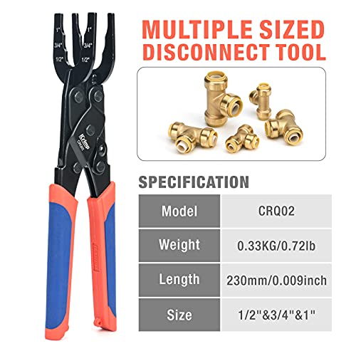 IWISS iCrimp Push-Fit Disconnect Tong Tool for Easily Removing Push-to-Connect Fittings(1/2-in, 3/4-in, 1-in), Multi-Sized Removal Tool For Push Fit Fittings - Image 2