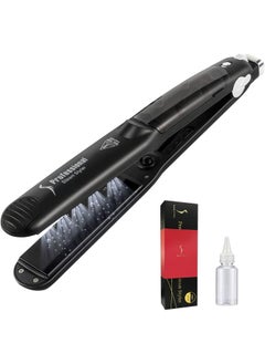 DORISILK DORISILK Steam Straightener for Hair Professional Steam Flat Iron Salon Ceramic Tourmaline Vapor Steam Ionic Straightening Iron 2 in 1 Hair Straightener and Curler Dual Voltage Adjustable Temp 