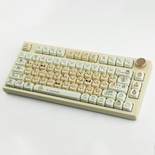 Hyekit PBT Keycaps MOA Profile Chiikawa Usagi Cute Keycaps 136 Keys Dye-Sublimation Kawaii Keycap Set for Cherry MX Magnetic Switches Mechanical Keyboard - Image 5