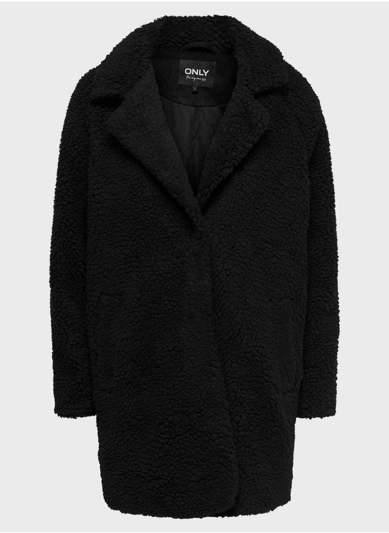 ONLY - Fur Longline Coat - Image 1