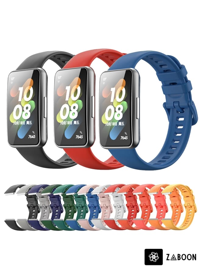 Zaboon Huawei Band 7 / Honor Band 7 Pure Color Silicone Watch Band - Image 5