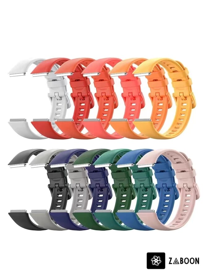 Zaboon Huawei Band 7 / Honor Band 7 Pure Color Silicone Watch Band - Image 4
