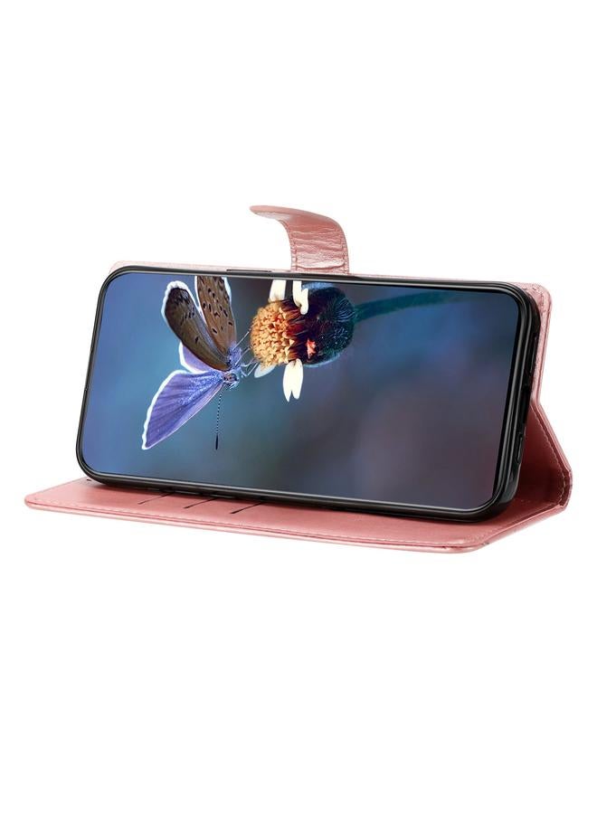 S-TOP Case For Samsung Galaxy S24 FE 5G Cherry Blossom Butterfly Skin Feel Embossed PU Phone Case - Image 5