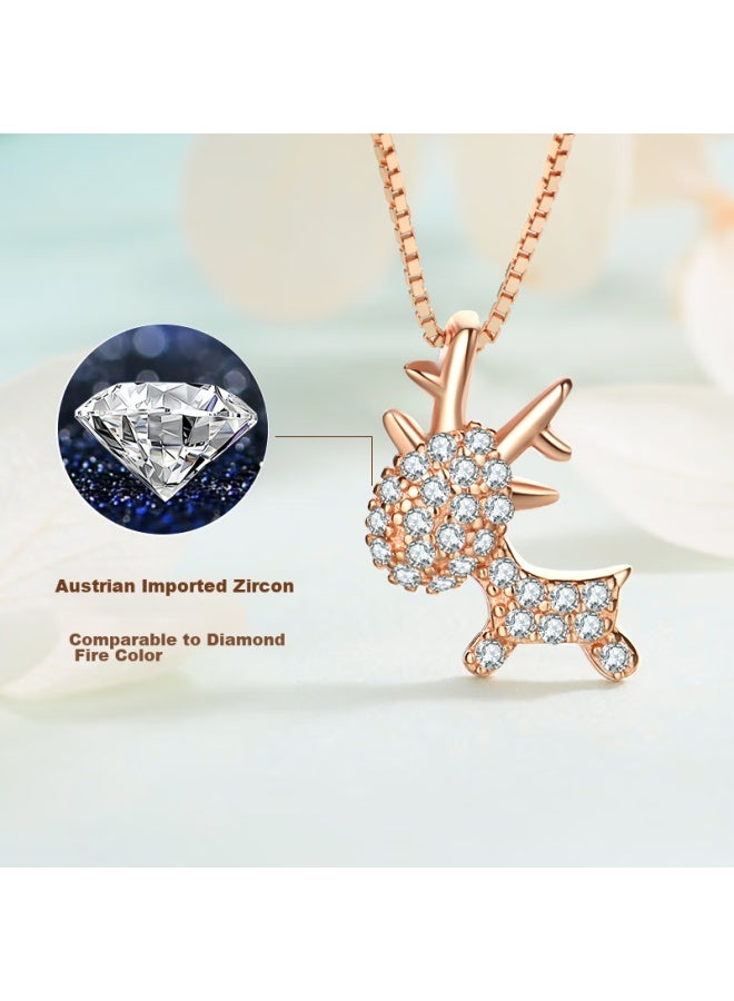 Manhe S925 Silver Deer With You Necklace, Women's Pendant elry, Wife's New Year Birthday Gift For Girlfriend - Image 2