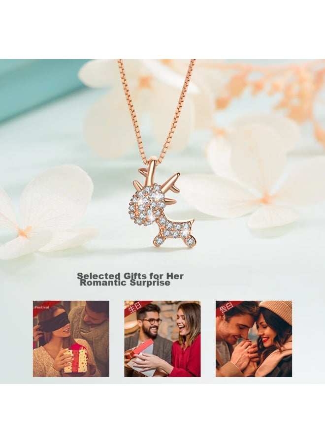 Manhe S925 Silver Deer With You Necklace, Women's Pendant elry, Wife's New Year Birthday Gift For Girlfriend - Image 3
