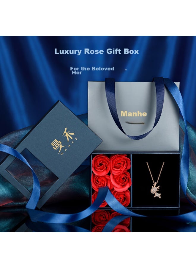 Manhe S925 Silver Deer With You Necklace, Women's Pendant elry, Wife's New Year Birthday Gift For Girlfriend - Image 4