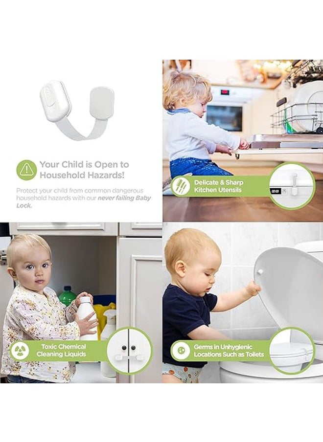 Skyla Homes SKYLA HOMES Baby Locks (8-Pack) Child Safety Cabinet Proofing - Safe Quick and Easy 3M Adhesive Cabinet Drawer Door Latches No Screws & Magnets Multi-Purpose for Furniture Kitchen Ovens Toilet Seats  - Image 2