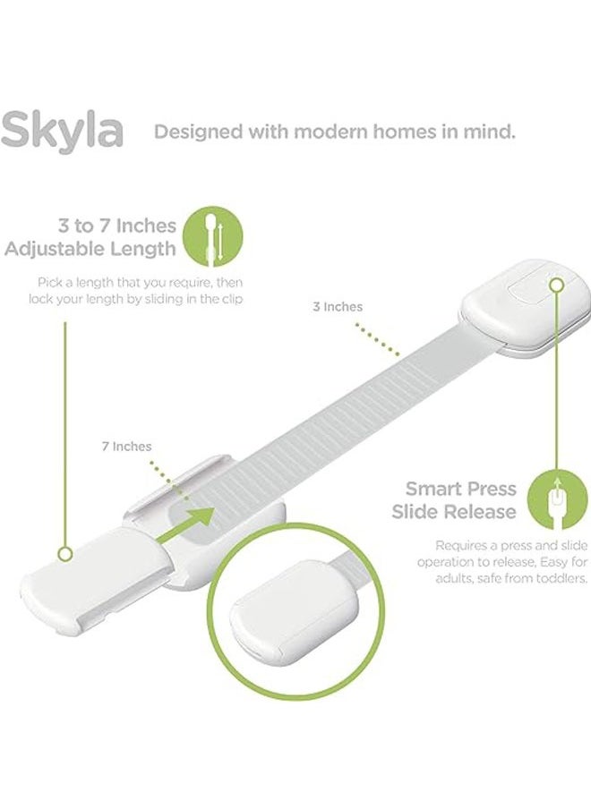 Skyla Homes SKYLA HOMES Baby Locks (8-Pack) Child Safety Cabinet Proofing - Safe Quick and Easy 3M Adhesive Cabinet Drawer Door Latches No Screws & Magnets Multi-Purpose for Furniture Kitchen Ovens Toilet Seats  - Image 4
