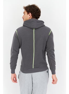 FILA Men Oversized Fit Long Sleeves Outdoor Hooded Sweatshirt, Grey  - Image 2